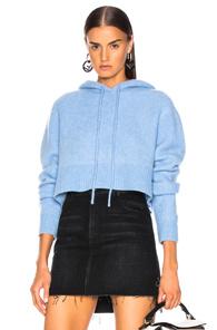 Joostricot Crop Hoodie In Blue