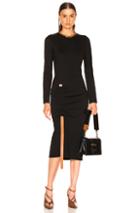 Loewe Bodycon Leather Strap Dress In Black