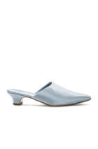 Mansur Gavriel Grosgrain Elegant Slides In Blue