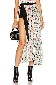 Silvia Tcherassi Blanche Skirt In Green,plaid,white