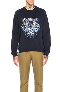 Kenzo Moon Map Tiger Sweatshirt In Blue