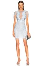 Zuhair Murad Embellished Short Sleeve Mini Dress In Blue