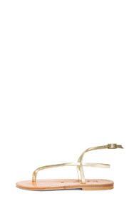 K Jacques Delta Metallic Leather Ankle Strap Lame Sandals In Metallics