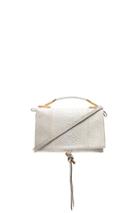 Stella Mccartney Small Snakeskin Embossed Shoulder Bag In White,animal Print