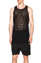 Rick Owens Twisted Tulle Tank In Black