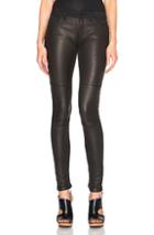 Superfine Flash Friend Leather Jeans In Black