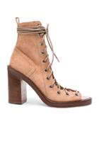 Ann Demeulemeester Suede Lace Up Heels In Neutrals