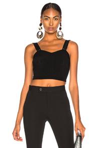 Alexander Mcqueen Corset Rib Knit Bustier In Black