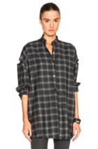 Helmut Lang Shoulder Tab Top In Gray,checkered & Plaid