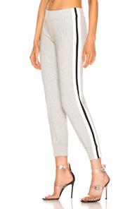 Norma Kamali Side Stripe Jog Pant In Gray