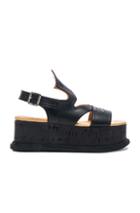 Mm6 Maison Margiela Platform Leather Sandals In Black