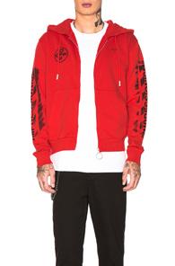 Off-white Diagonal Stencil Hoodie In Red