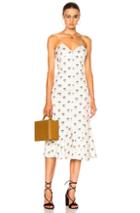 Victoria Beckham Cami Flare Midi Dress In Floral,white