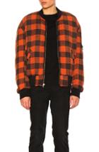 R13 Double Plaid Flight Jacket In Red