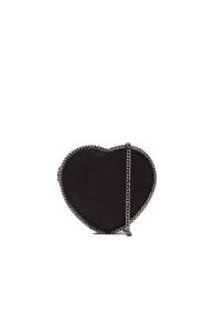 Stella Mccartney Crossbody Heart Falabella In Black