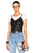 Sprwmn Leather Camisole Top In Black
