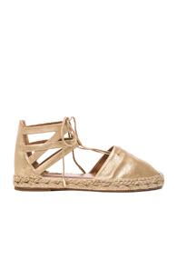 Aquazzura Belgravia Flat Suede Espadrilles In Metallics