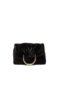 Stella Mccartney Velvet Shoulder Bag In Black