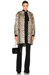 Giambattista Valli Printed Goat Parka In Animal Print,neutrals