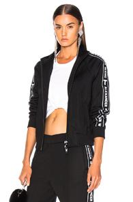 T By Alexander Wang Shrunken Track Jacket In Black