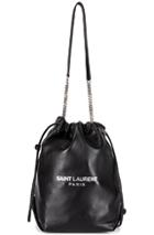 Saint Laurent Supple Logo Teddy Pouch In Black