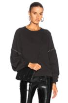 The Great Studded Bishop Sleeve Sweatshirt In Black