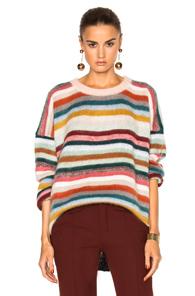 Chloe Brushed Mohair Sweater In Pink,blue,stripes