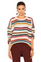 Chloe Brushed Mohair Sweater In Pink,blue,stripes