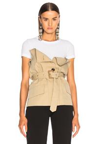 Maison Margiela Tie Waist Corset Top In Neutrals