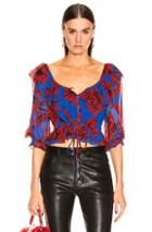 Marissa Webb For Fwrd Madeline Top In Blue,floral,red