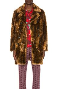 Needles Acrylic Faux Fur Peacoat In Brown