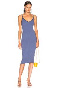 Enza Costa For Fwrd Rib Strappy Bra Midi Dress In Blue