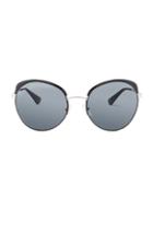 Prada Top Rimmed Polarized Sunglasses In Black,metallics