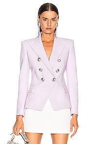 Balmain Double Breasted Jacket In Purple