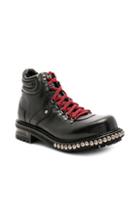 Alexander Mcqueen Leather Lace-up Boots In Black