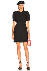 Msgm Button Front Mini Dress In Black