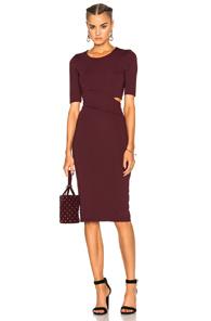T By Alexander Wang Lux Ponte Slit Dress In Purple