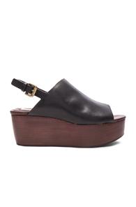 See By Chloe Leather Slingback Wedge In Black
