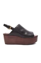 See By Chloe Leather Slingback Wedge In Black