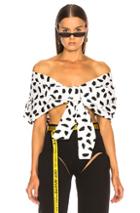 Off-white Oversize Off The Shoulder Crop Top In Abstract,black,white
