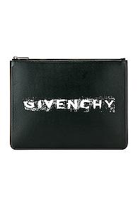 Givenchy Fading Logo Large Pouch In Black