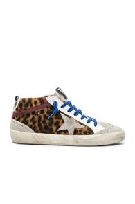 Golden Goose Calf Hair Mid Star Sneakers In Brown