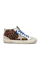 Golden Goose Calf Hair Mid Star Sneakers In Brown