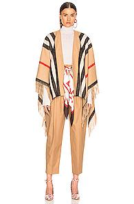 Burberry Medium Stripe Equestrian Cape In Neutral,stripes