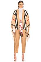 Burberry Medium Stripe Equestrian Cape In Neutral,stripes