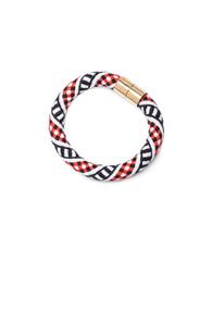 Isabel Marant Sahara Bracelet In Checkered & Plaid,red,white,black,metallics