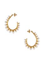 Oscar De La Renta Pearl Earrings In Metallic