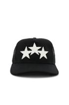 Amiri Leather Star Trucker Hat In Black