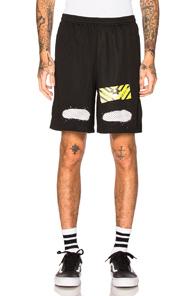 Off-white Diagonal Spray Mesh Shots In Black,white,yellow