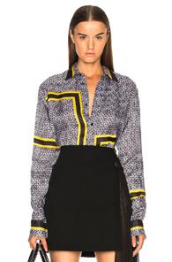 Givenchy 4g Printed Shirt In Black,abstract,yellow